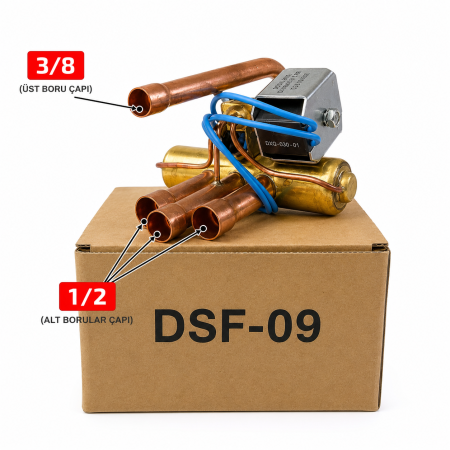 KLİMA DÖRT YOLLU VANA (DSF-09) HİPPAMP (3/8-1/2) (18.000 BTU)