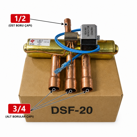 KLİMA DÖRT YOLLU VANA(DSF-20) HİPPAMP (1/2-3/4) (70.000 BTU)