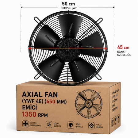 (EMİCİ) AXIAL FAN (YWF 4E) (450 MM) 1350 RPM