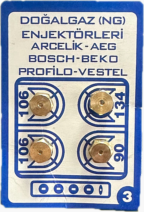 ( 7MM ) DOĞALGAZ ENJEKTÖR FIRIN TAKIM (BSCH-VSTL) NO:3 (50 ADET)