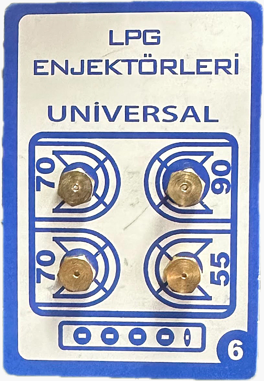 ( 6MM ) LPG ENJEKTÖR PİYASA OCAK TAKIM (KAYSERİ TİPİ) NO:6 (50 ADET)
